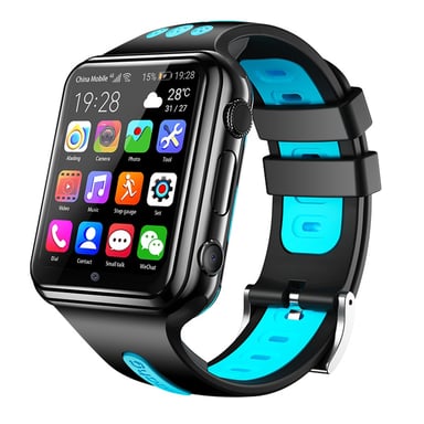 Montre Android 4G GPS 2+16Go Smartwatch 1.54 Pouces WiFi Bluetooth Noire Bleue + SD 4Go YONIS