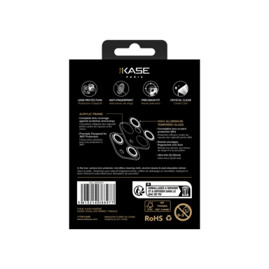 Protezione dell'obiettivo della fotocamera in cristallo acrilico per Apple iPhone15/14 Plus, trasparente