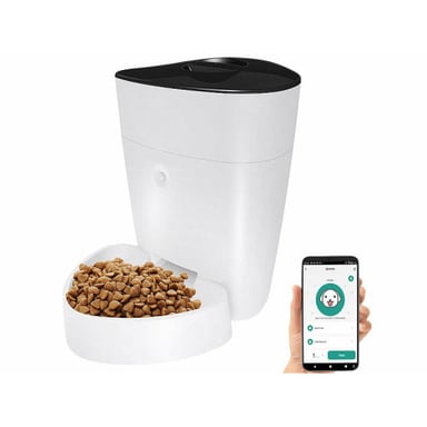 Distributeur de nourriture connecté pour petit chien et chat