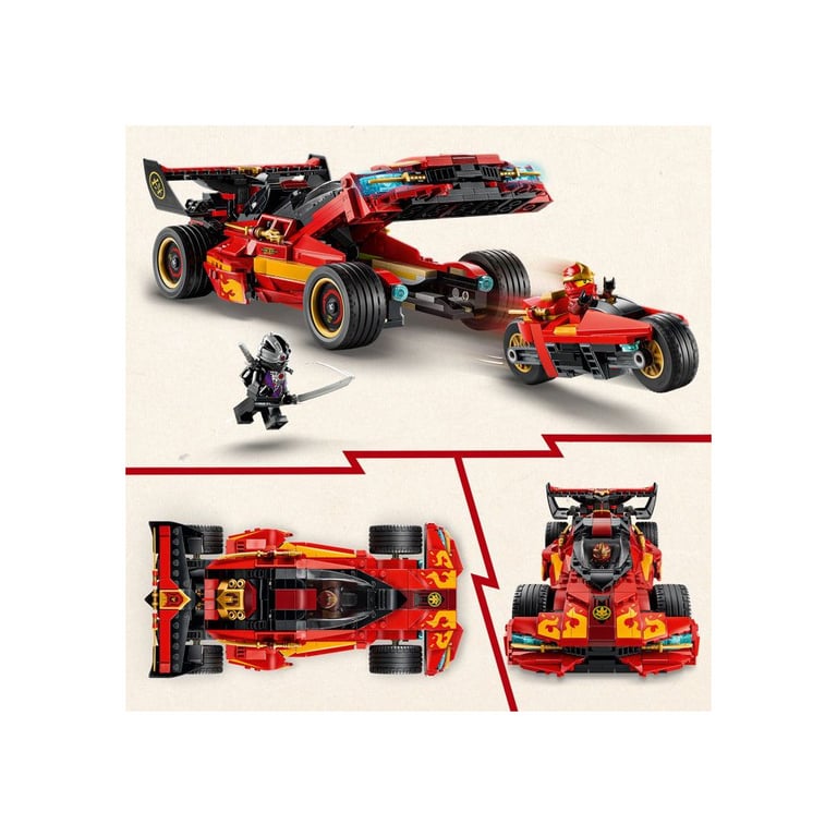 LEGO NINJAGO Ninja X-1 Charger 15e anniversaire 2-en-1 71867 Véhicule rouge et noir - Neuf