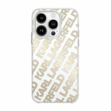 Custodia Karl Lagerfeld per iPhone 15 Pro 6.1'' oro Custodia rigida IML Fullover Logo
