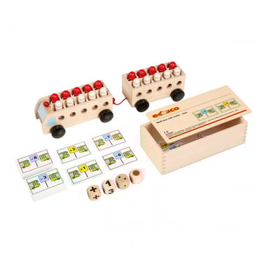 Bus Mathématique Montessori avec Remorque - Jeu Éducatif pour Enfants