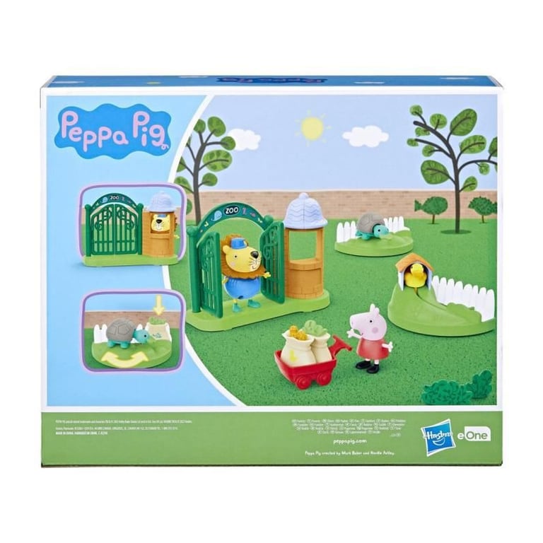 Peppa Pig, coffret Peppa va au zoo, 2 figurines de 7,5 cm et 6 accessoires thématiques, jouet préscolaire pour enfants, des - Neuf