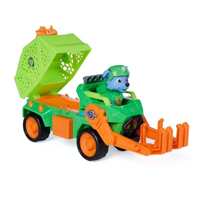 Paw Patrol Véhicule + Figurine Rocky - La Pat' Patrouille - Le Film Mission Dino - SPINMASTER - A Partir De 3 Ans