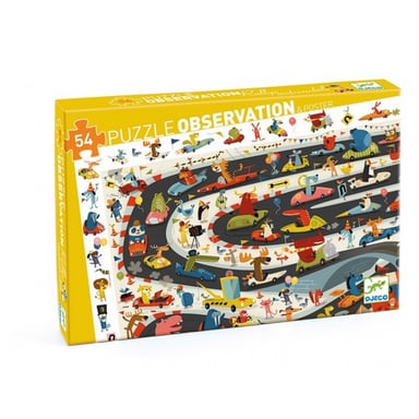 Puzzle de 54 piezas Rally de coches - Juego de observación para niños