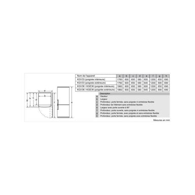 Bosch Réfrigérateur combiné 308 litres inox KGV36VLEAS Gris - vue 9