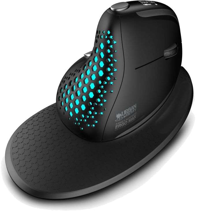 Souris sans fil Bluetooth ergonomique Urban Factory Ergo Max RGB pour Droitier(Noir)