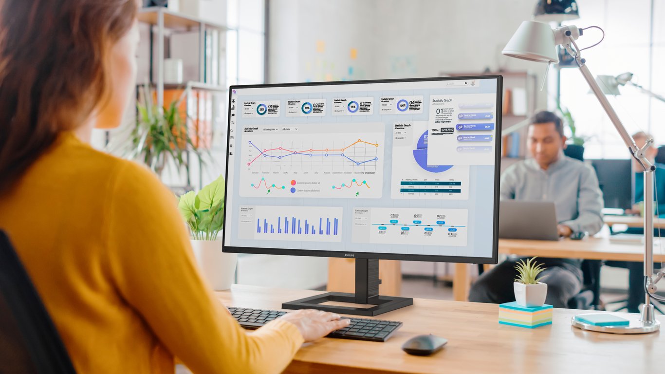 Philips 27E1N1300AE Moniteur Full HD 27 Pouces Haut parleurs réglable en Hauteur 1920x1080 100 Hz HDMI USB C USB Hub - vue 4