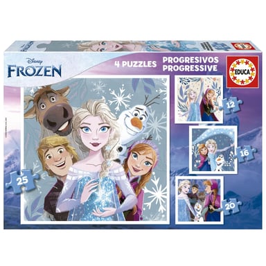 Rompecabezas evolutivos de la Reina de las Nieves - 4 divertidos rompecabezas para niños