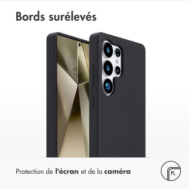 Accezz Coque Liquid Silicone avec MagSafe pour Samsung Galaxy S25 Ultra - Noir