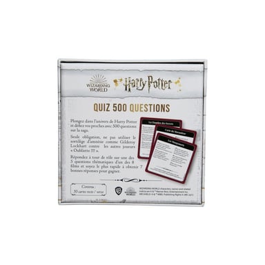 Jeu de cartes Topi Games Harry Potter Quiz 500 500 questions 8 films 8 joueurs dès 7 ans Noir