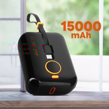 Powerbank 15000mAh Puerto USB 22.5W Cables USB-C y Lightning Pantalla LED LinQ