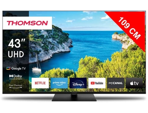 Thomson 43\'' 4K UHD Google TV filigranes Rahmendesign 109,2 cm (43'') 4K Ultra HD Smart TV Wifi Negro