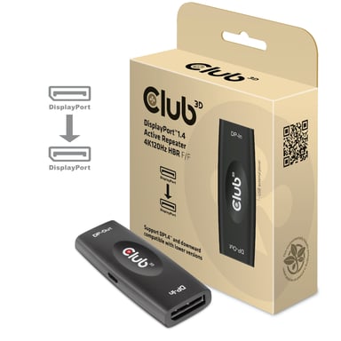 CLUB3D CAC-1007 cambiador de género para cable DisplayPort Negro