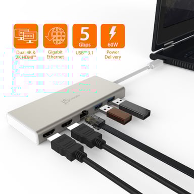 JCD381 -N - Stazione docking - USB -C - 2 X HDMI