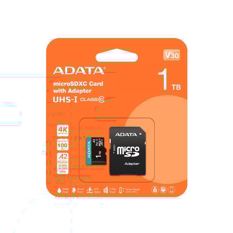 ADATA AUSDX1TUI3V30SA2 RA1 mémoire flash MicroSDXC UHS I Classe 10 Neuf - vue 1