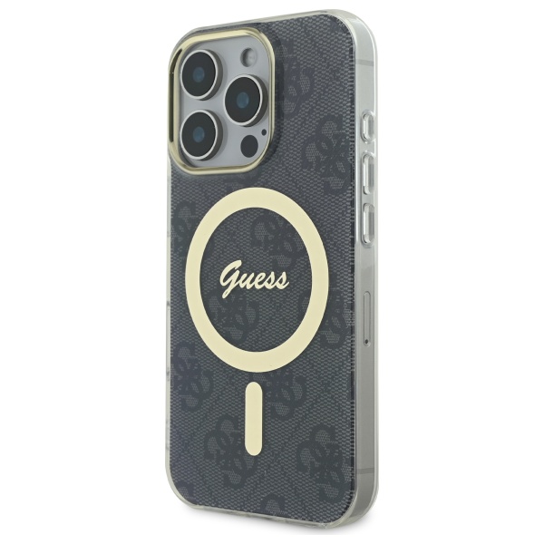 Étui Guess pour iPhone 16 Pro 6.3  noir étui rigide IML 4G MagSafe - Neuf