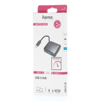 Hama 00200112 hub & concentrateur USB 3.2 Gen 1 (3.1 Gen 1) Type-C 5000 Mbit/s Noir