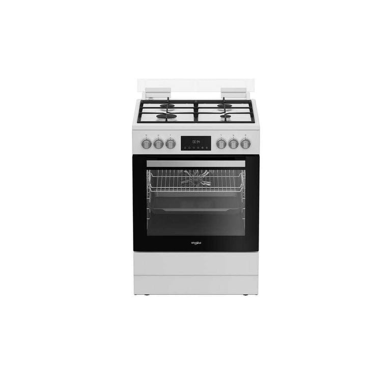 Cuisinière mixte Whirlpool W6G8LCW 60 cm 4 feux gaz + four 72 L Blanc - Neuf