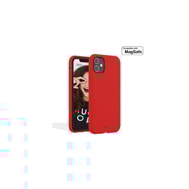 JAYM - Custodia in silicone rosso premium per Apple iPhone 14 Pro [compatibile con Magsafe] 100% silicone e microfibra - rinforzata e ultra morbida