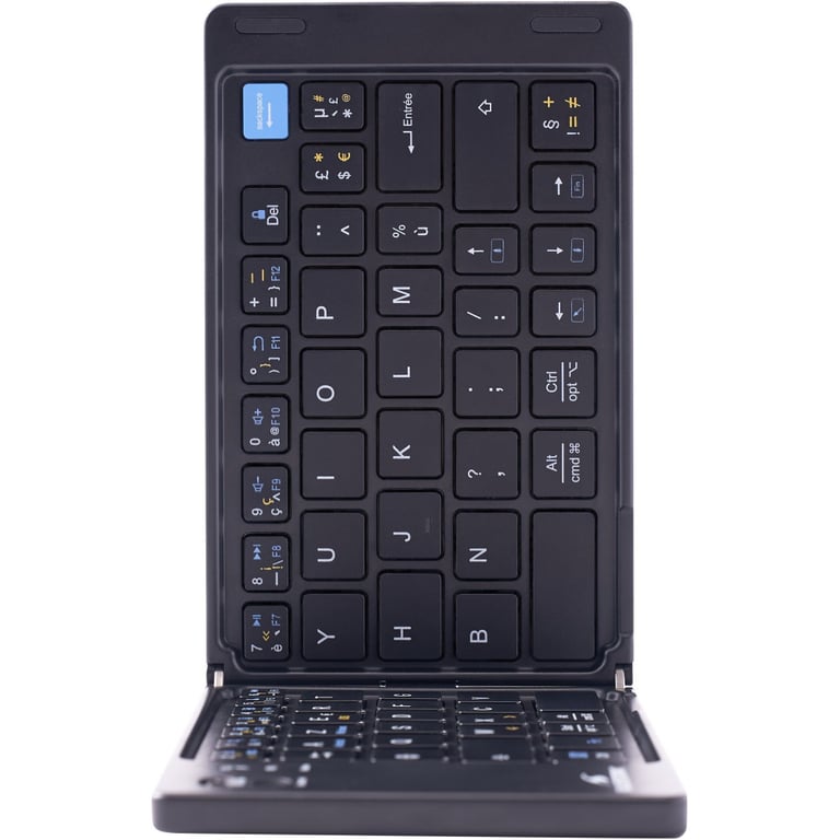 Clavier sans fil pliable - Ordinateur, tablette, smartphone, TV - Touches ciseaux - KB-MINI-FOLD/FR - AZERTY - Noir - Neuf