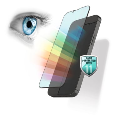 Cristal protector 3D de pantalla completa ''Anti-Bluelight+antibac . '' para iPhone 13/13 Pro