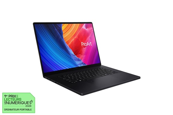 ProArt P16, AMD Ryzen 9 370HX, 64 Go RAM, 2 To SSD, NVIDIA GeForce RTX 5070 Ti, 16'', Noir - AZERTY
