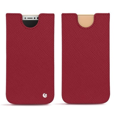 Pochette cuir Apple iPhone Xs - Pochette - Rouge - Cuir saffiano