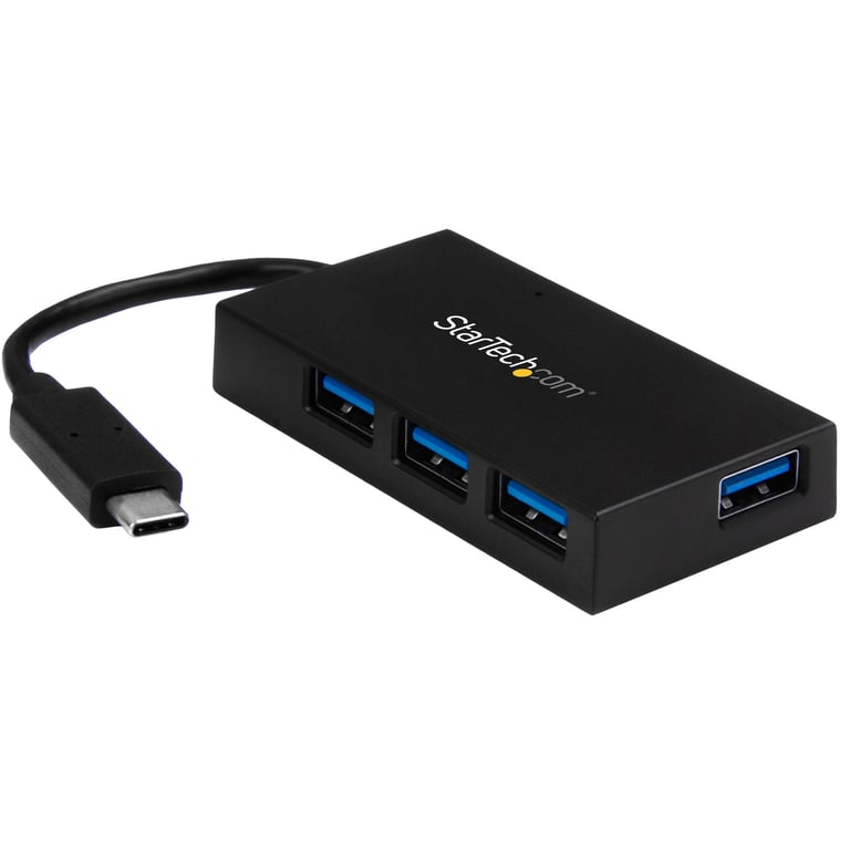 StarTech.com Concentrateur USB C 4 Ports USB A USB 3.0 SuperSpeed 5Gbps Concentrateur de Charge Portable USB C vers USB A BC 1.2 avec Adaptateur Secteur Neuf