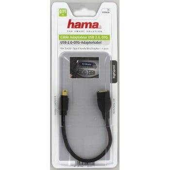 Cavo adattatore USB, mini USB B maschio - USB A femmina, nero