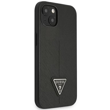 Custodia Guess per iPhone 14 Plus 6,7'' nero Logo SaffianoTriangolo