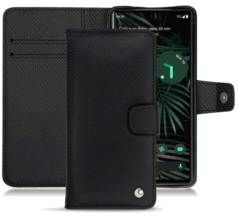 Housse cuir Google Pixel 6 Pro - Rabat horizontal portefeuilleNoir