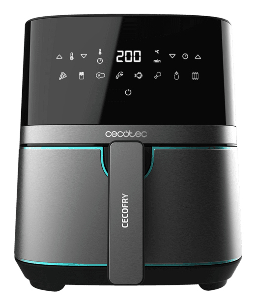 Cecotec Cecofry Full InoxBlack 5500 Pro Unique 5,5 L Autonome 1700 W Friteuse d'air chaud Noir, Acier satin - Neuf