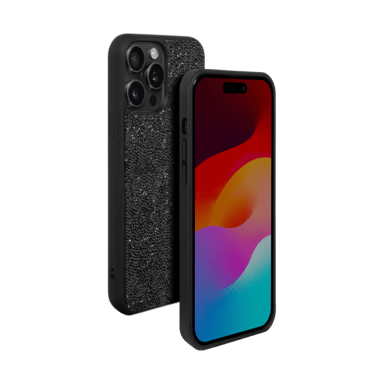 Custodia Bling Strass per Apple iPhone 15 Pro, nero notte