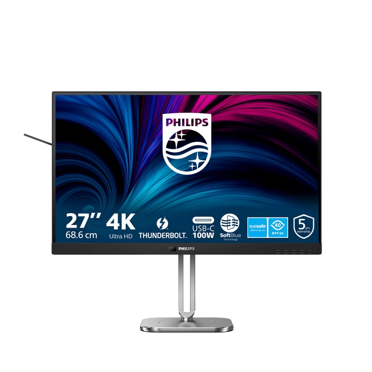 Philips 27B2U6903 Moniteur Ultra HD 27 Pouces Haut Parleur Haut Parleur 3840x2160 60 Hz 2X HDMI DisplayPort Thunderbolt 4 RJ45 hub USB - vue 1
