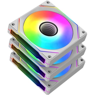 Pack de 3 Ventilateurs -  Infinity G20A - 120 mm - Pour boitier PC - Blanc