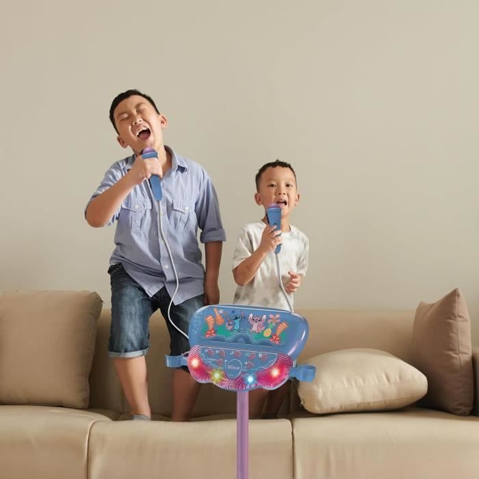 Microphone Stitch sur pied ajustable lumineux avec enceinte 2 Micros et Effets vocaux Enceinte Bluetooth - vue 4