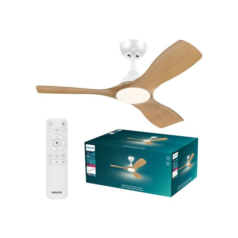 Ventilateur de Plafond Philips Olas 107 cm – 30W, 6 Vitesses, Télécommande, LED - vue 1