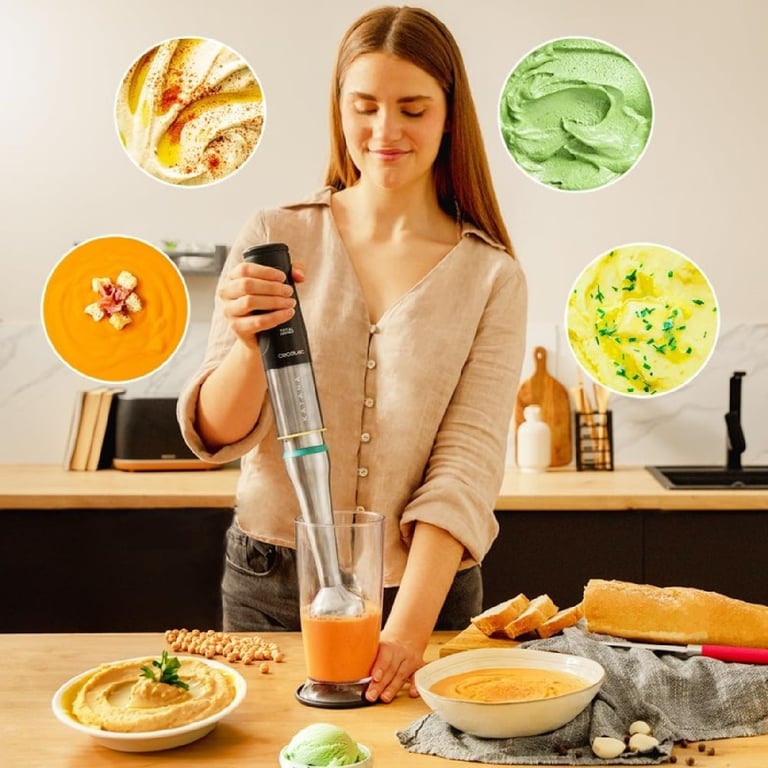 Cecotec Katana TotalDestroy 1500XL DK Hand Blender 21 vitesses et Turbo 4 lames en capot anti éclaboussures pied extra long gobelet de 800 ml avec couvercle. - vue 4