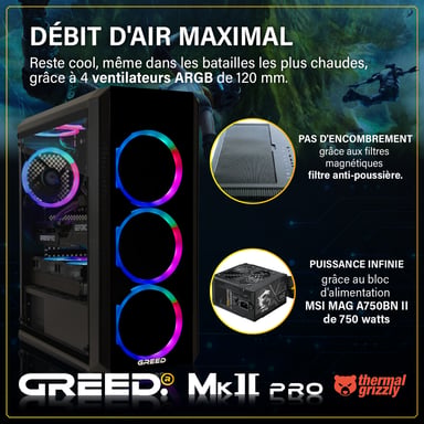 MK2 Pro - PC Gamer - AMD Ryzen 7 5700X - Nvidia Geforce RTX 5070 - Rapide Bureau PC Gaming - 32 GO RAM DDR4 - 1 TO SSD - Ordinateur avec WiFi + Windows 11 Pro