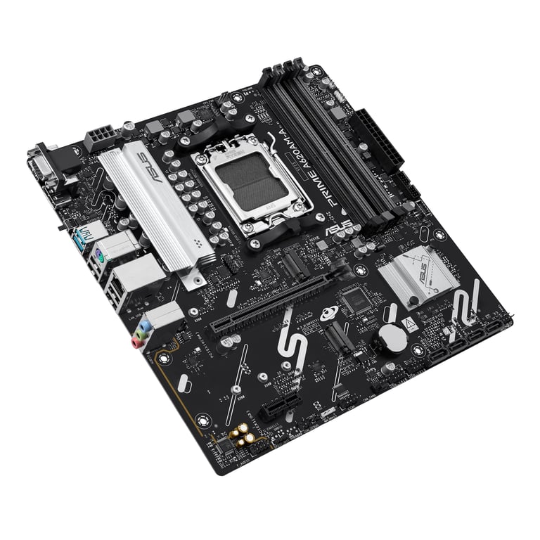 ASUS PRIME A620AM A CSM Carte mère micro ATX Socket AM5 AMD A620A Chipset USB C 3.2 Gen 1 USB 3.2 Gen 1 USB 3.2 Gen 2 Gigabit LAN carte graphique embarquée unité centrale... - vue 3