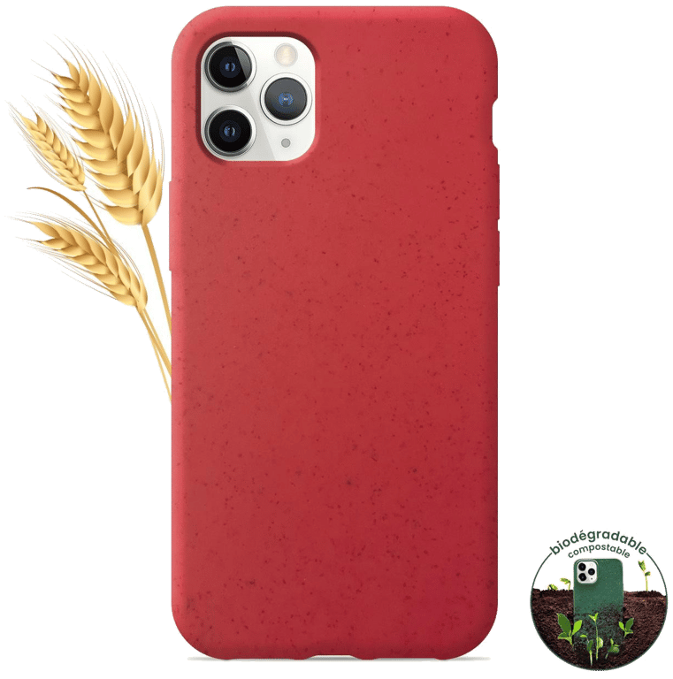 Coque silicone unie compatible Biodégradable Rouge Apple iPhone 11 Pro