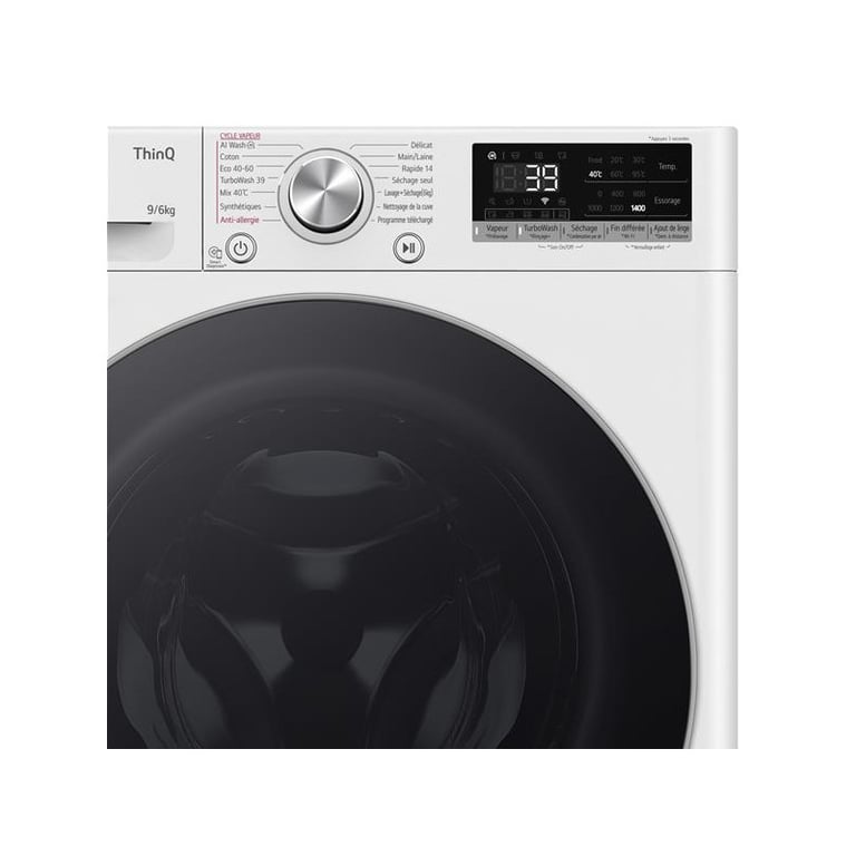 LG Lave linge séchant 60 cm 96 kg essorage 1400 trmn F964R71WRST - vue 7