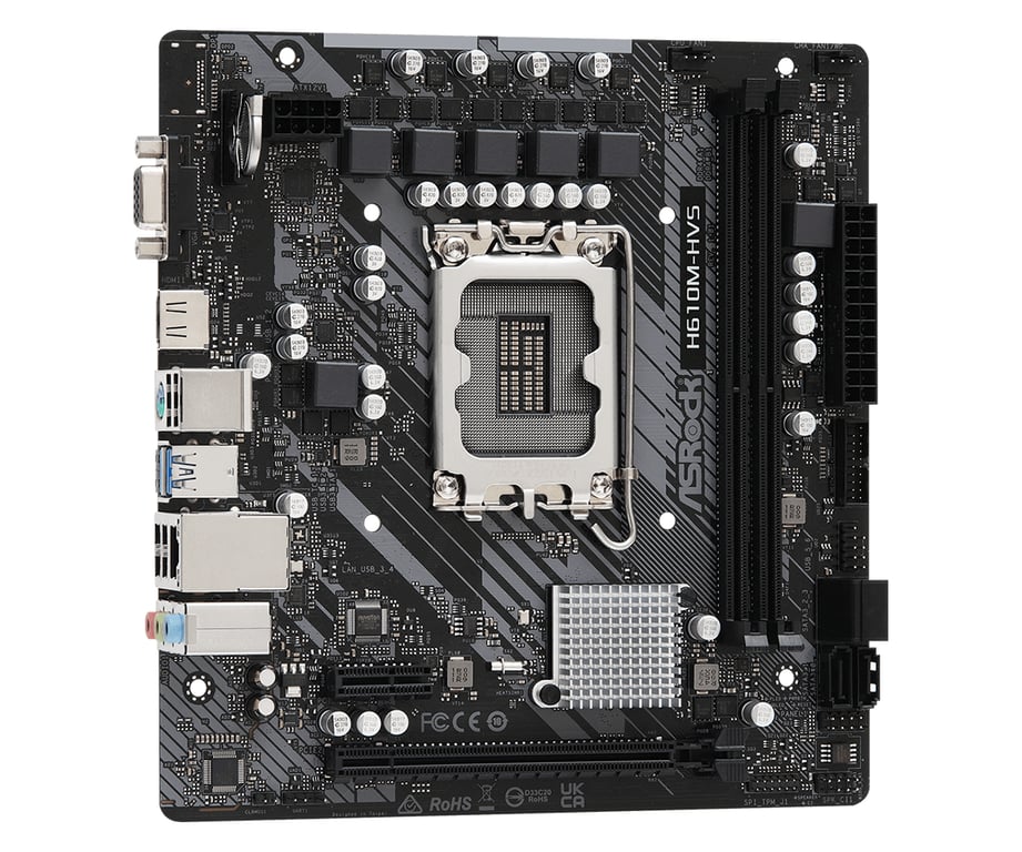 Asrock H610M HVS Intel H610 LGA 1700 micro ATX - vue 2