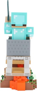 Figurine Minecraft Steve Armure Diamant - Cable Guys - Support écouteurs, smartphone ou petit accessoire - 20 cm