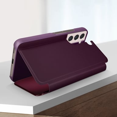 Funda Samsung Galaxy S22 Cierre Translúcido Espejo Soporte Lavanda