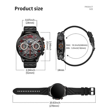 LOKMAT APPLLP 8 Pro Montre Connectée, Android 8.1, Écran TFT HD 1,85'', Appels 4G, Accès NFC, Surveillance Fréquence Cardiaque et Oxygène Sanguin