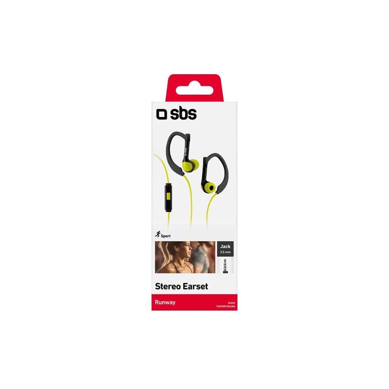 SBS TESPORTINEARK écouteurcasque Avec fil Crochets auriculaires Sports Jaune Neuf - vue 3