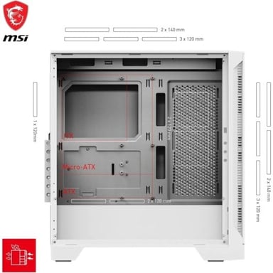MSI MAG FORGE 320R AIRFLOW Micro Tower Bianco
