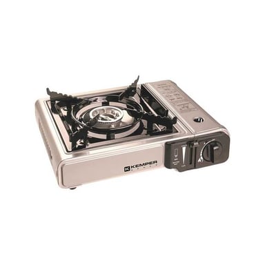 Réchaud gaz portable KEMPER 1 brûleur cartouche butane à baïonnette acier inoxydable